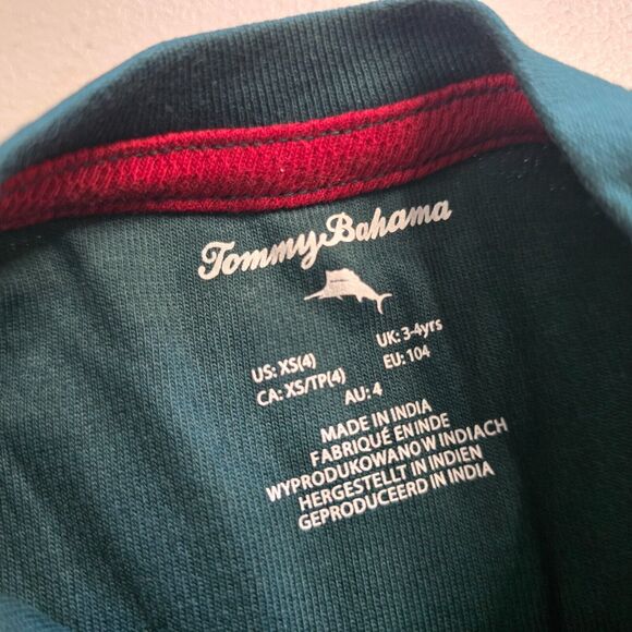 Tommy Bahama & Izod Shirts Boys 4 XS Green & Blue 1 Pullover & 1 Button Down NWT - Picture 4 of 15
